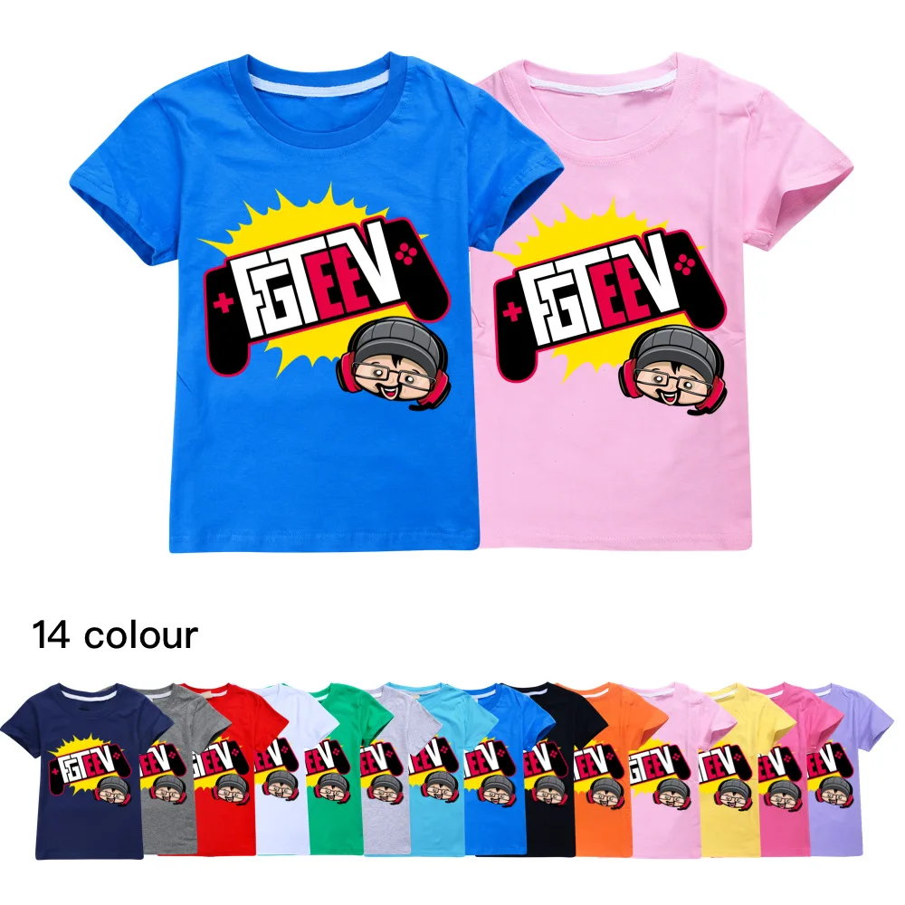 

Cartoon FGTEEV T Shirt Kids Summer Clothes Teenager Boys Cotton T-shirt Children Fashion Clothing Girls Casual Short Sleeve Tops