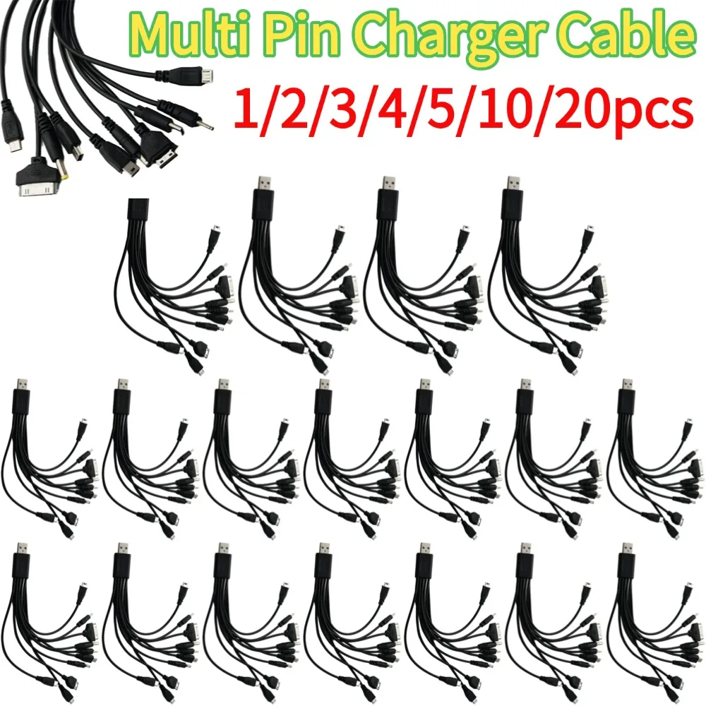Universal Multi Pin Charger Cable 10 in 1 Multifunction USB Adapter Data Charging Wire Cord for Earphone Phone Charger
