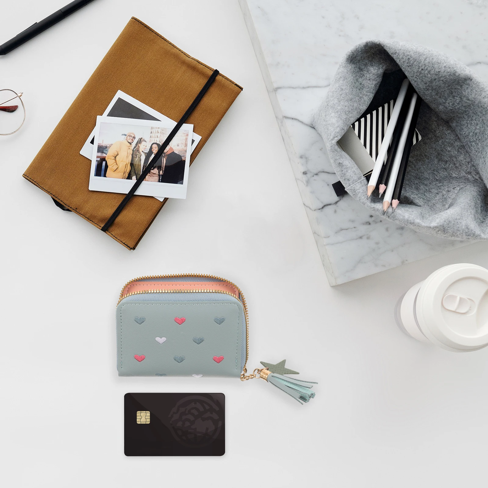 

Small Pu Coin Purse For Women Compact Wallet Change Bag Portable Holder Zipper Short Travel Daily Use