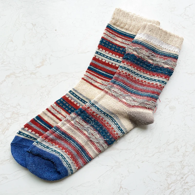 HSS Brand 5 Pairs/Lot Thicken Warm Wool Socks Winter Autumn National Style Striped Business Male Socks For man gifts Calcetines