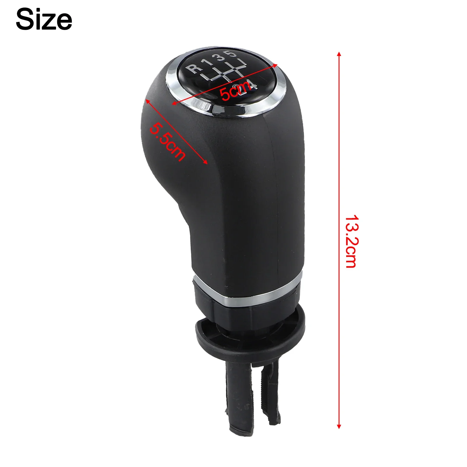 

5 6 Speed Shifter Gear Shifter Knob Plastic And Metal Material Comfortable Touch Handle Hassle-free Installation Black Silver