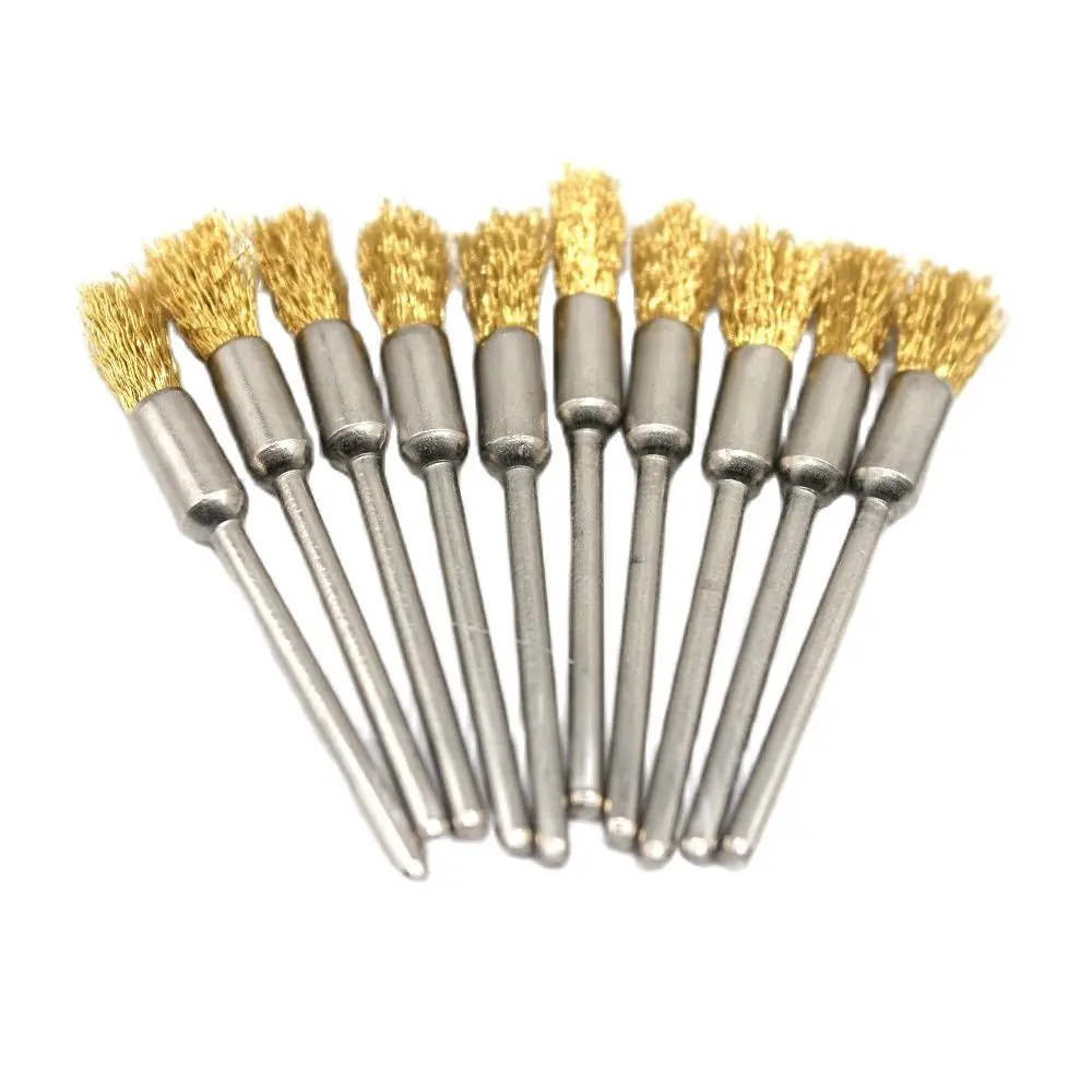 50PCS Bristle Brush Brass Wire Wheel Brushes for Dremel Accessories 2.35mm Shank Drill Rotary Tools