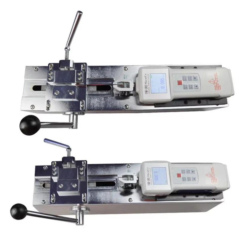 Máquina de prueba extensible de material de arnés de Terminal, probador electrónico de empuje, película de cuerda de bolsa tejida de silicona de resorte, pantalla digital