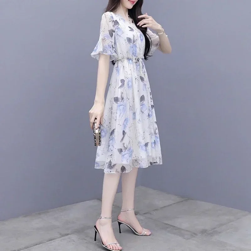 女性のための花柄のシルクサテンミディドレス,花柄の服,韓国スタイル,ファンシーセール,y2k,夏,2024