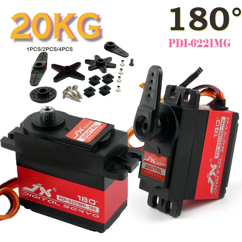 

20KG PDI-6221MG Digital Servo Motor 1PCS/2PCS/4PCS 180° Metal Gear Servos DIY Parts For RC Car Crawler/Helicopter/Airplane Model