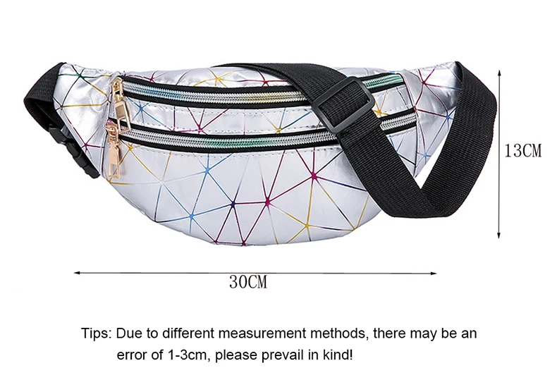 Holographic Fanny Pack Women\'s Belt Bag Female Waist Bags Laser Chest Phone Pouch Lady Banana Purse Bum Bag Kidney