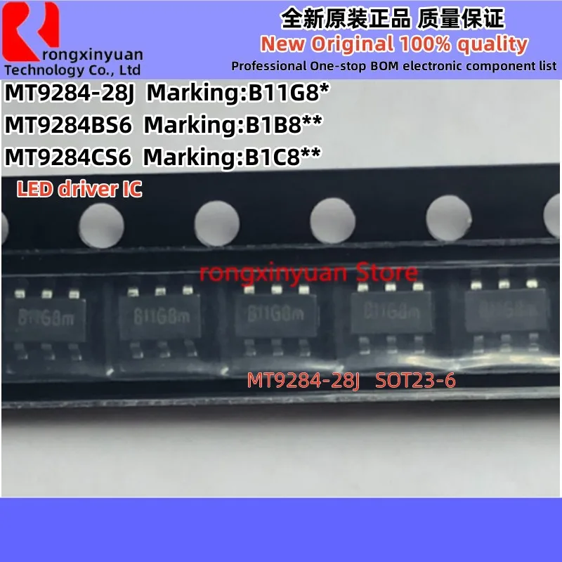 50Pcs/LOT MT9284-28J B11G8  MT9284BS6 B1B8  MT9284CS6 B1C8  MT9284  SOT23-6  LED driver IC chip  Original New 100% quality