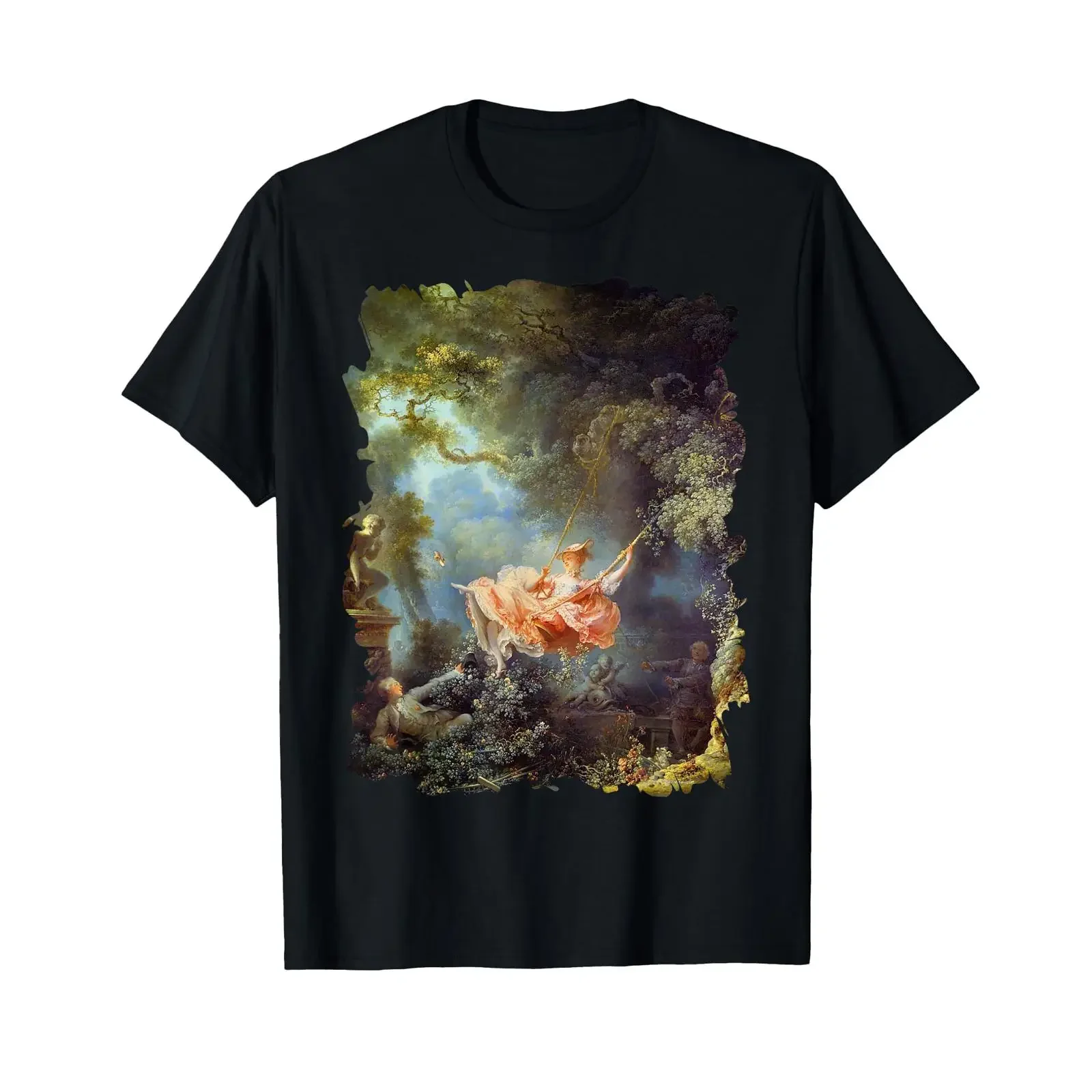 The Happy Accidents of Swinging Famous Painting T Shirt vintage Washed fashion Comfortable homme graphic Casual Breathable