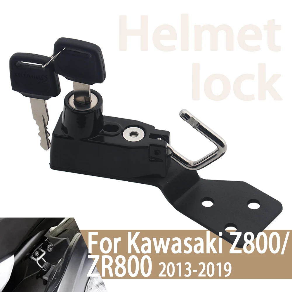 For Kawasaki Z800 ZR800 Helmet Lock Kit Motorcycle Helmets Security Anti-Theft Lock Rust-Proof Sturdy Aluminum Alloy Accessories