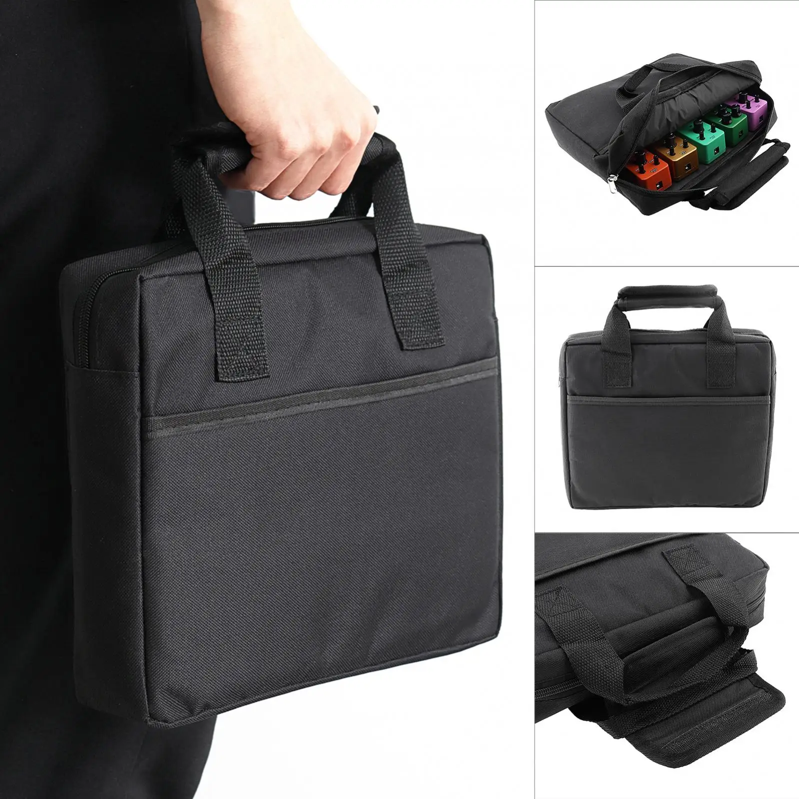 Przenośna torba z tkaniny Oxford z dodatkiem podkładki na pedały efektów gitarowych, 27 x 23 x 7 cm Wodoodporny futerał na pedały gitarowe