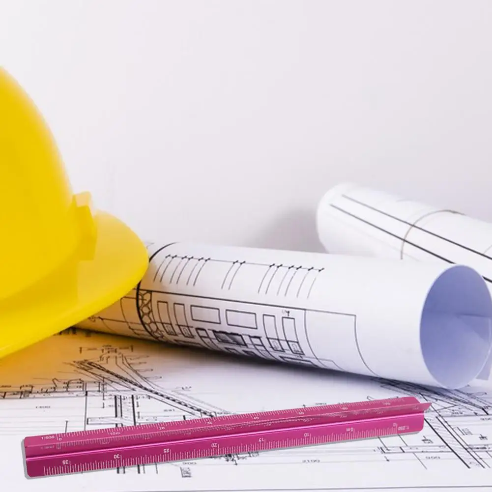 Aluminum Alloy Engineering Scale Ruler High Precision Triangular Architectural Drafting Tool Scale Bar Drafting Supplies