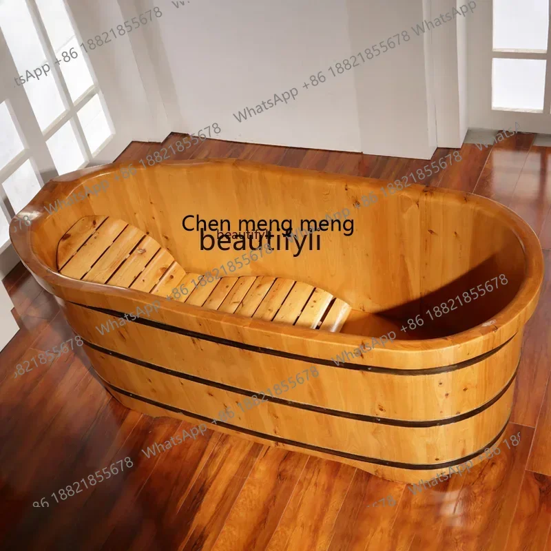 new Wooden Barrel Adult Bath Barrel Thickened Cedar Solid Wood Bathtub Bath Barrel Bath Wooden Basin Adult ss 8617