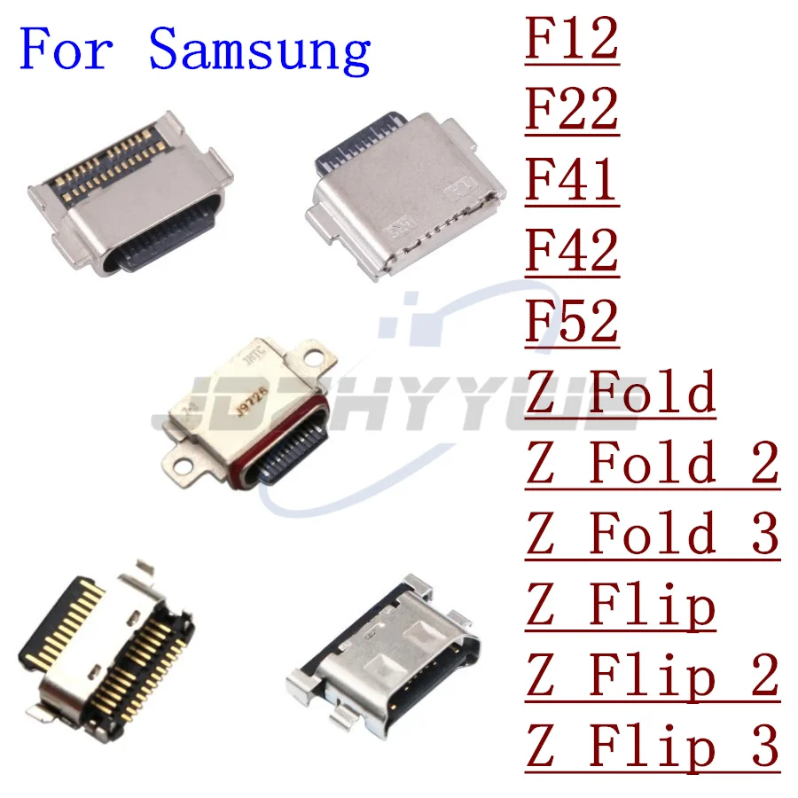 10pcs/Lot USB Jack Connector Charging Dock Plug Port For Samsung Z Fold Flip 2 3 F12 F22 F41 F42 F52 5G Micro Type-C Socket