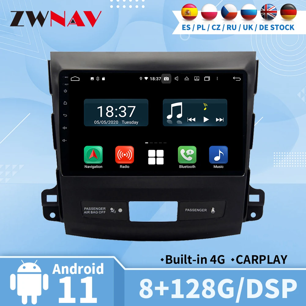 Carplay For Mitsubishi Outlander 2006 2007 2008 2009 2010 2011 2012 GPS Automotive Multimedia Central 2 Din Android Auto Screen