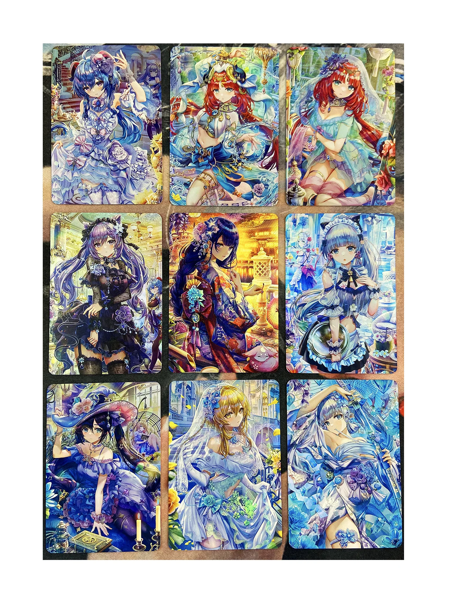 

9pcs/set ACG Beauty Genshin Project Beelzebul Refraction Sexy Girls No.4 Hobby Collectibles Anime Game Collection Cards