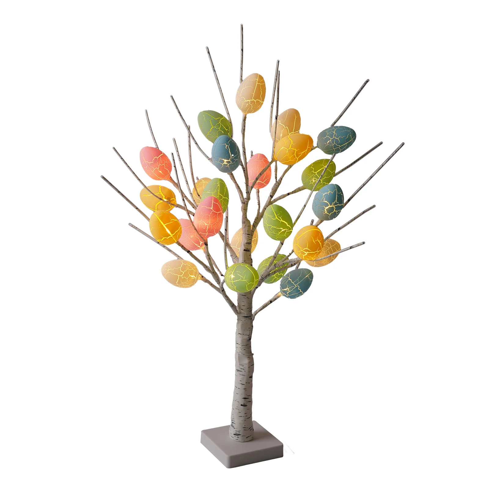 

60cm 24 LEDs With Easter Egg Birch Tree Light Party Home Decor Colorful Spring Decoration Festival DIY Ornaments