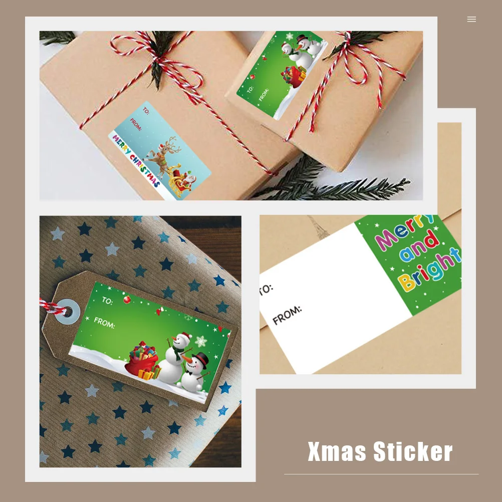 

2 Rolls Christmas Craft Sticker Decoration Stickers for Kids Label Gift Child Merry