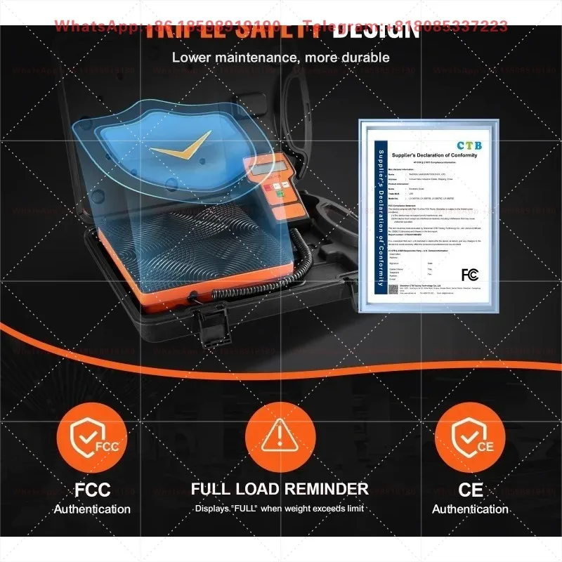 SucceBuy 110-220 LBS Refrigerant Scale, 2-5g Precision HVAC Charging Tool, Wired Remote Control