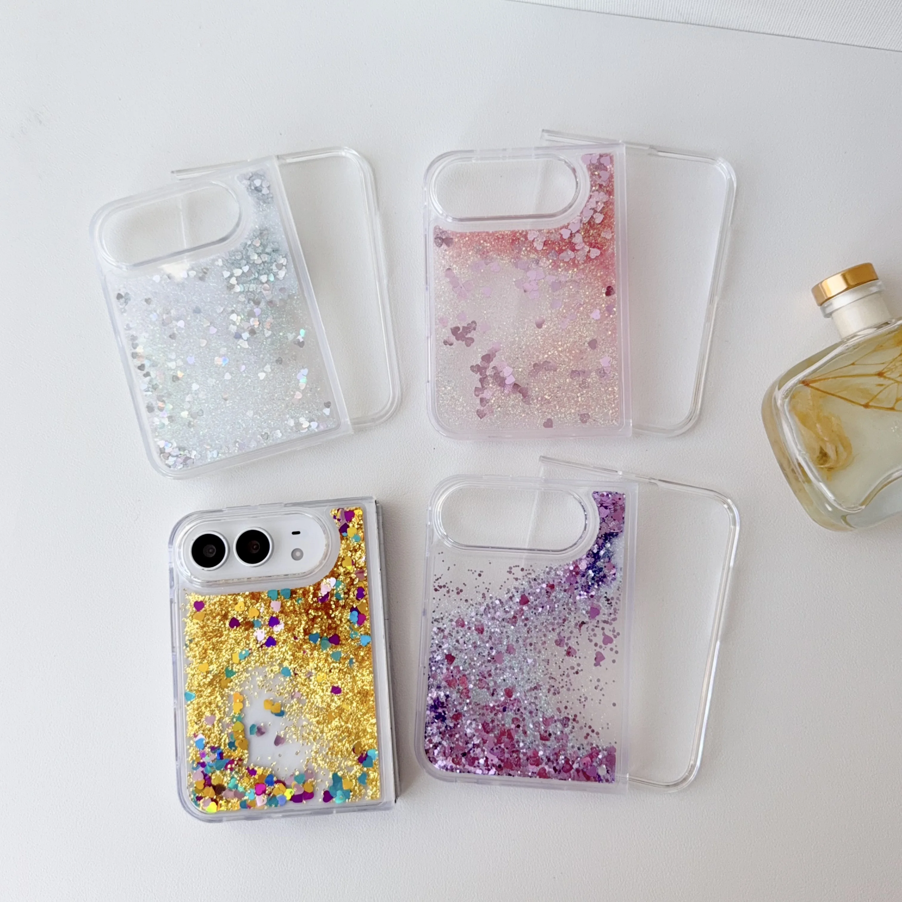 Floating Glitter Moving Liquid Bling Cover For iPhone Duo 2026 Quicksand Sparkle Colorful Phone Case Shockproof Funda Coque Capa