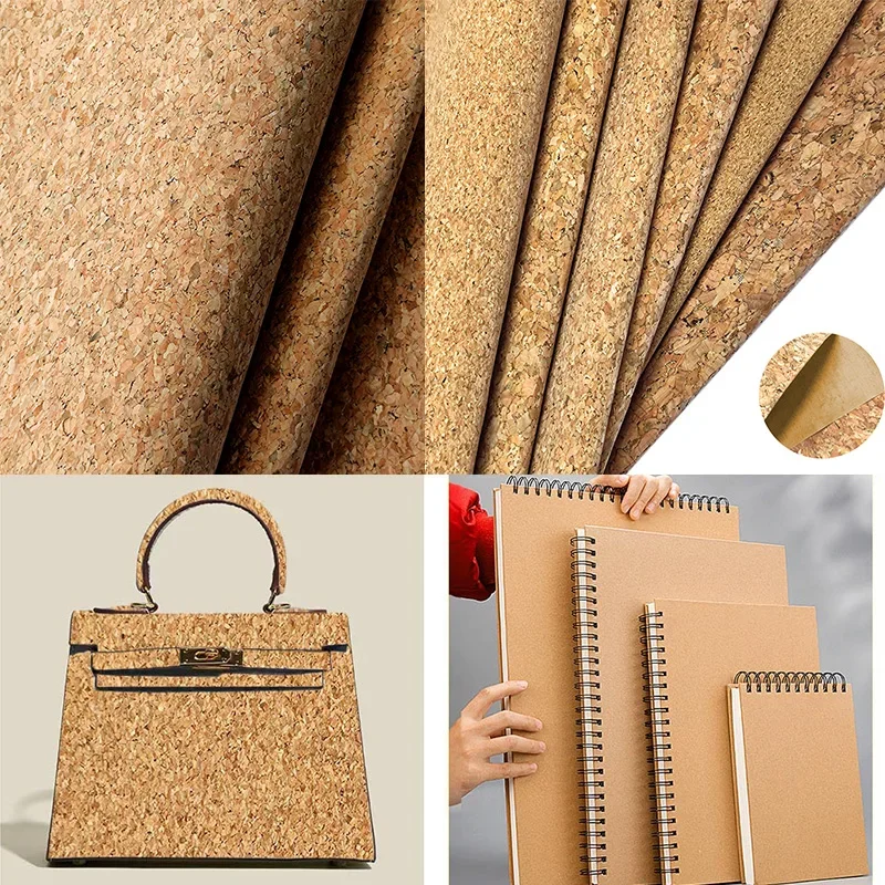 Cork Leather Thin Wood Grain PU Faux Leahter Fabric for Making crafts Shoe Bag Decorative DIY Craft Sewing 30x135cm/Roll