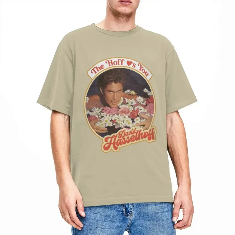 Camiseta de The Hoff Loves You para hombres y mujeres, ropa de ocio, 100% algodón, David Hasselhoff, Top, ropa única