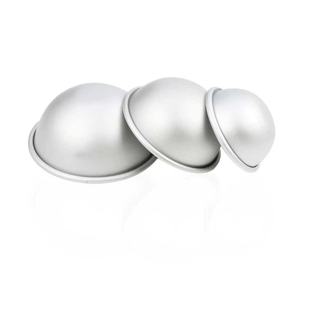 3 قطعة ثلاثية الأبعاد نصف كروية شكل قالب الغذاء الآمن سبائك الألومنيوم حمام الملح صانع سهلة التنظيف لتقوم بها بنفسك أداة الخبز لحرف كعكة البودنغ