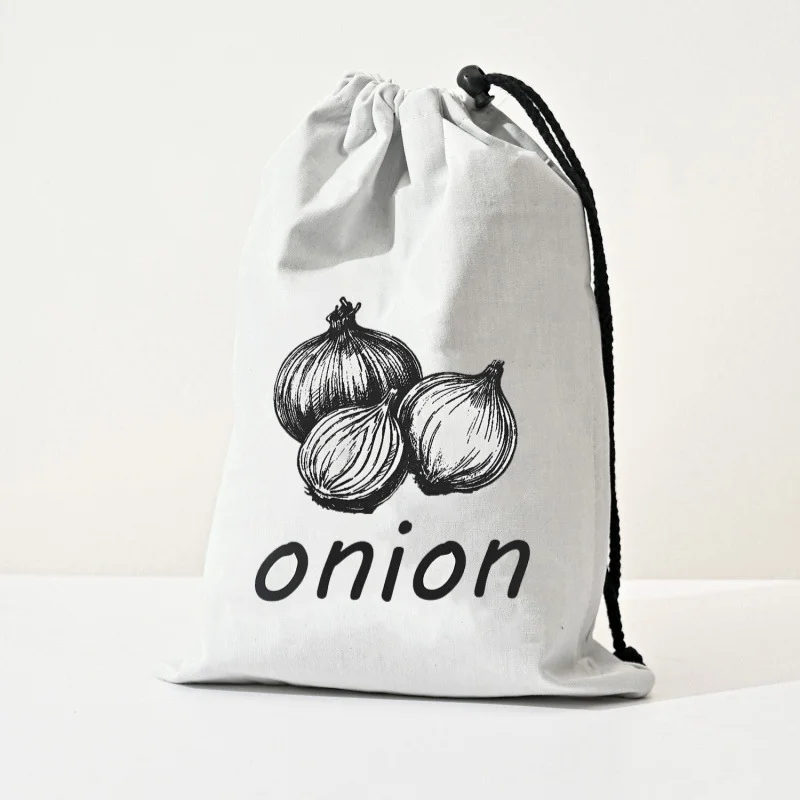Reusable Onion Potato Vegetable Storage Bag, Fresh-Keeping Drawstring Seal, Non-Food Contact for Kitchen Pantry Storage Bag