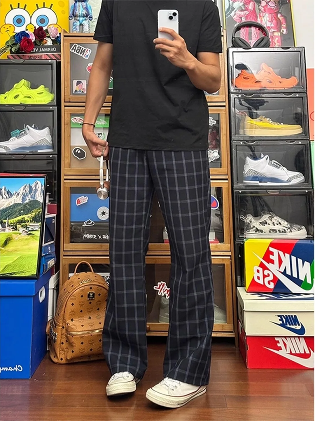 

Мужские летние тонкие брюки прямого кроя Deep Blue Cleanfit в клетку, в американском ретро-стиле, спортивные, повседневные, свободного кроя, длинные