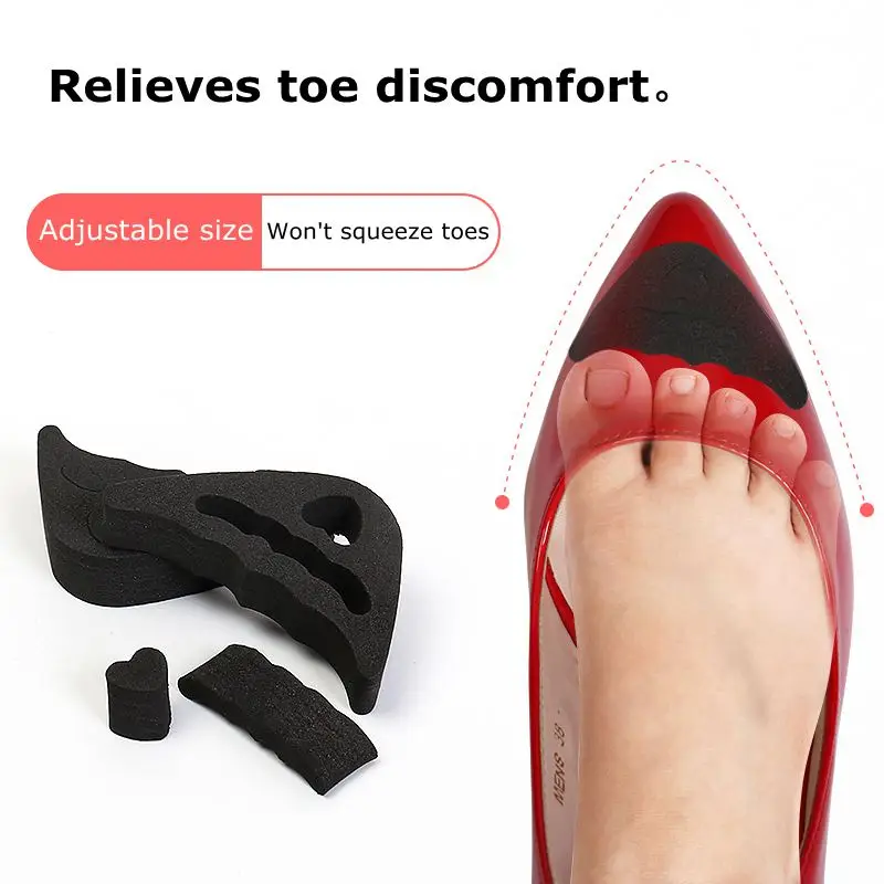 1pair Women High Heel Toe Plug Insert Shoe Front Filler Cushion Pain Relief Protector Accessories Forefoot Pad Half Feet Insoles