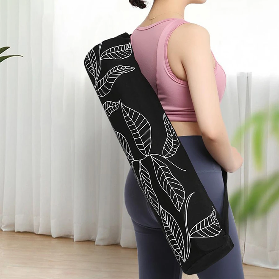 Yoga Backpack Case Bag Waterproof Yoga Mat Bag Pilates Fitness Workout Tote Yoga Handbag Leaf Print Large Duffel Gym Bags