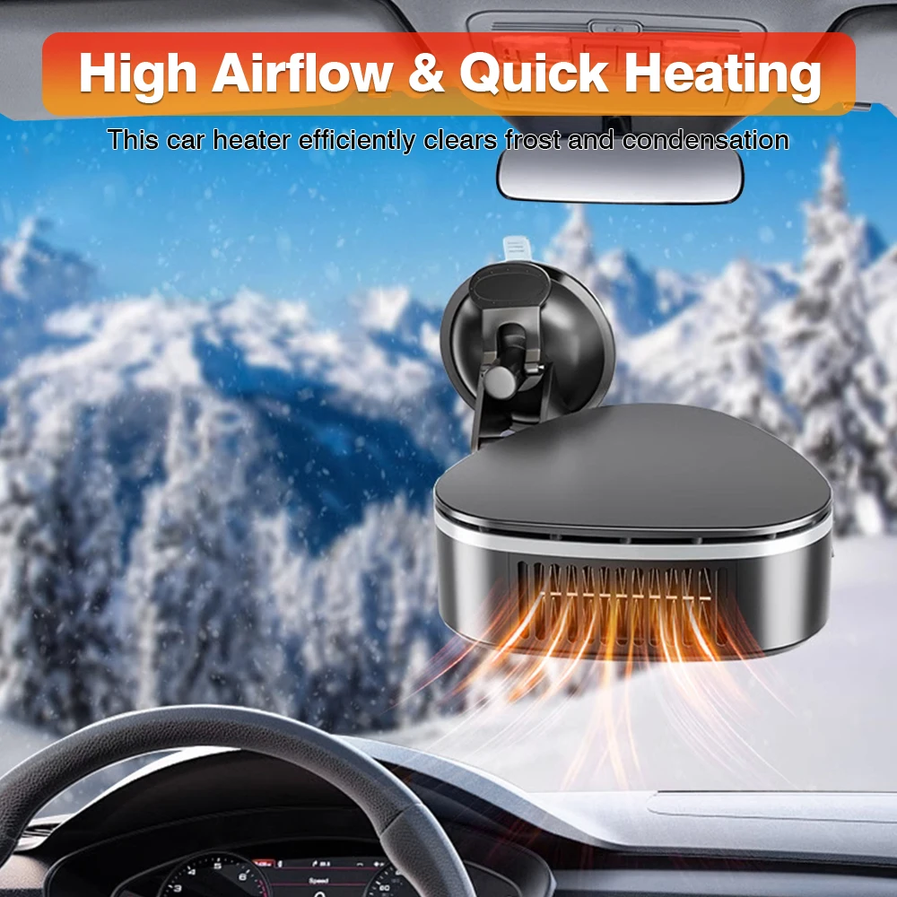 2 in 1 Car Heater 12V/24V 120W Portable Powerful Car Heater 360 Degree Rotation Car Defroster for Car Auto Accessories