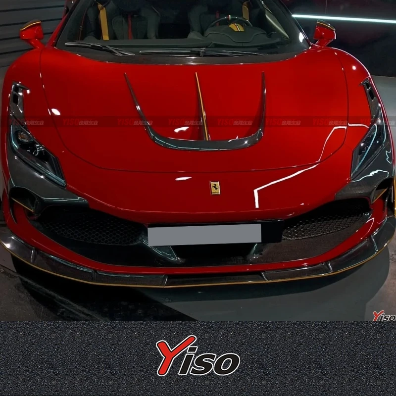 

Applicable to the Ferrari F8 upgraded dry carbon fiber Mansor model front lip front shovel front chin and front spoiler