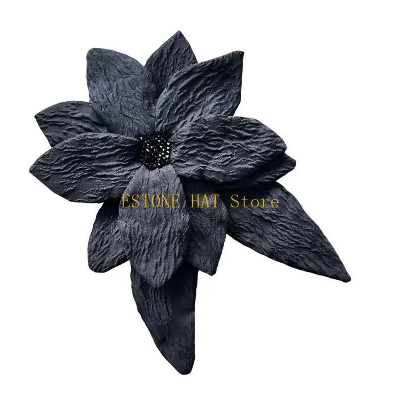 

49MF Oversized Beaded Applique Sewing Flower Fabric Dress Patches for DIY Crafts