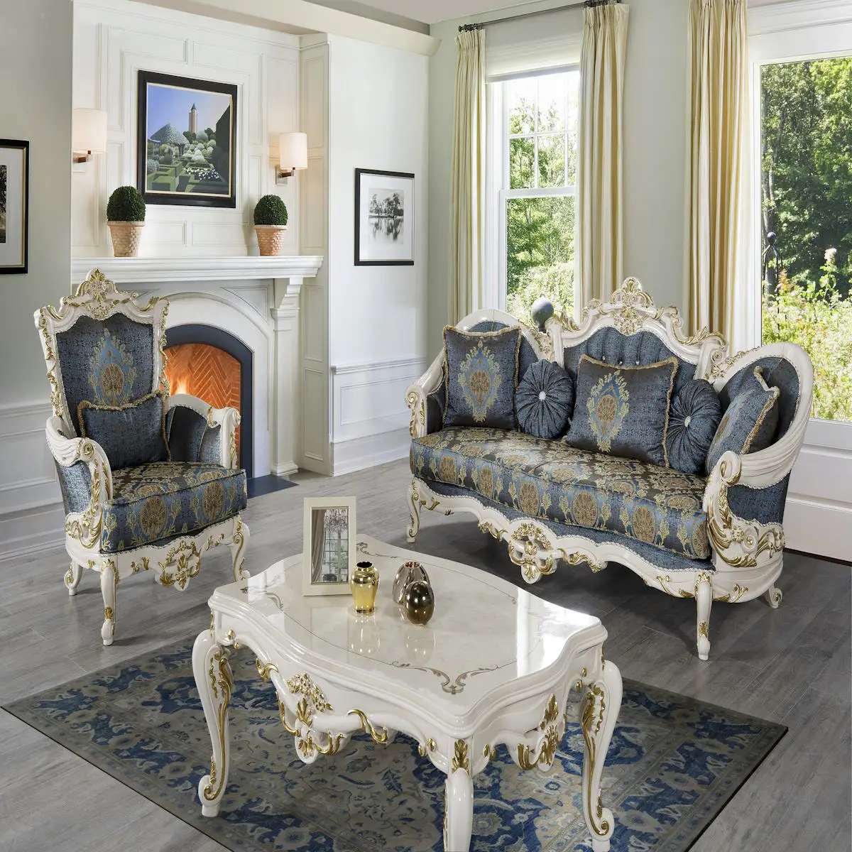* Luxury Italian Style Modern Furniture Best Seller Wood Sofa Set for Living Room and Villa Warehouse Application