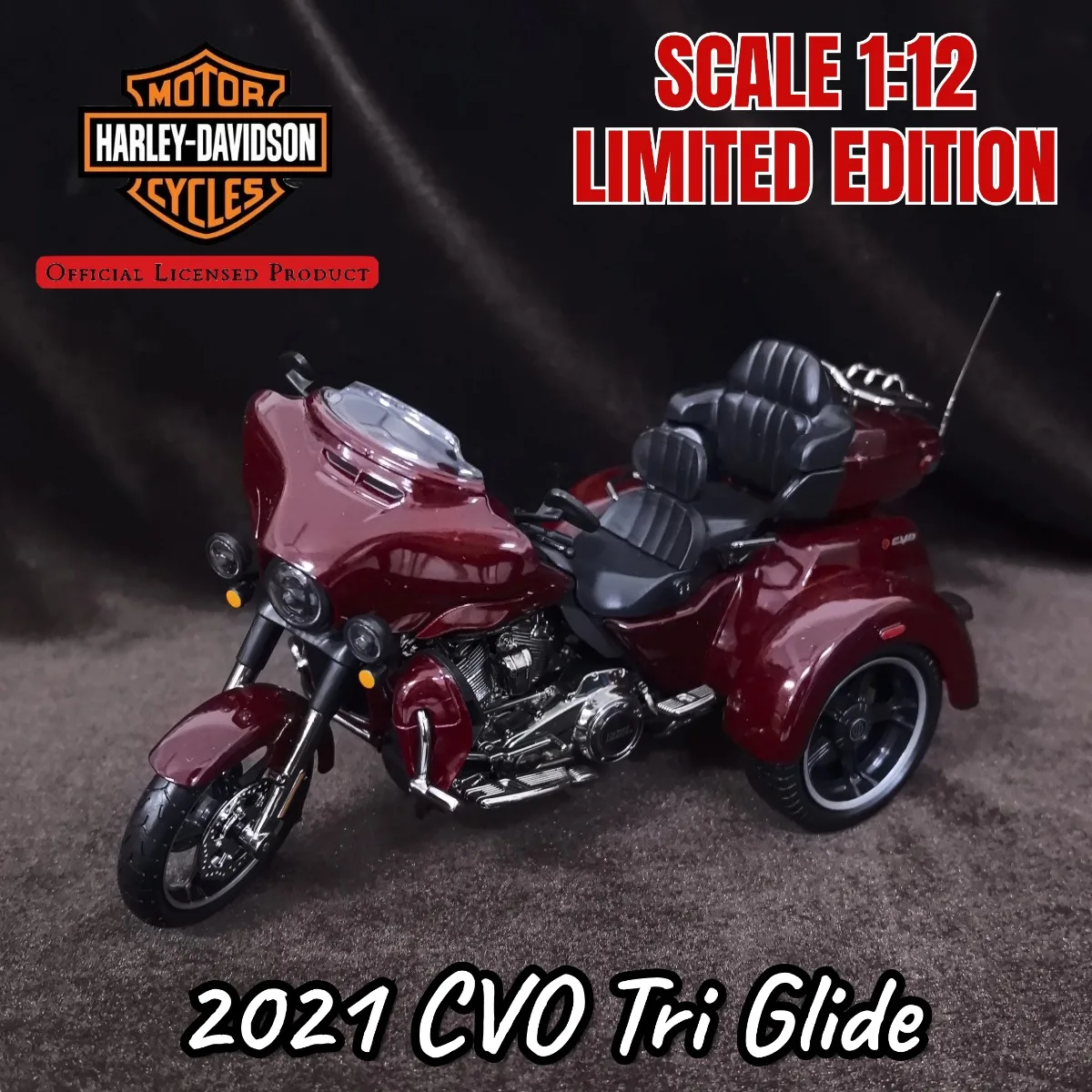 

Лимитированная масштаб 1:12 HD 2021, CVO Tri Glide Mini Moto Model, реплика автомобиля, миниатюрная фигурка, детский рождественский подарок, игрушка
