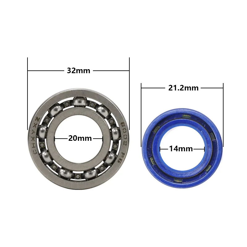 New Crankshaft Bearing Oil Seal 4-Piece Set, Blue Oil Seal Set, Lawn Mower Chainsaw Accessories