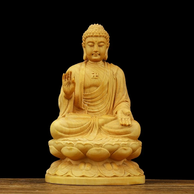 

Buddha Sakyamuni Wood Carving Boxwood Figurine Buddha Statue Small Buddha Sculpture Crafts buda estatua GY54