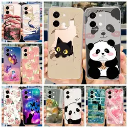 For Vivo Y28 4G Case V2352 Cute Cat Panda Painted Cover Soft Silicone Phone Case For Vivo Y28 Y 28 VivoY28 4G Funda 6.68'' Coque