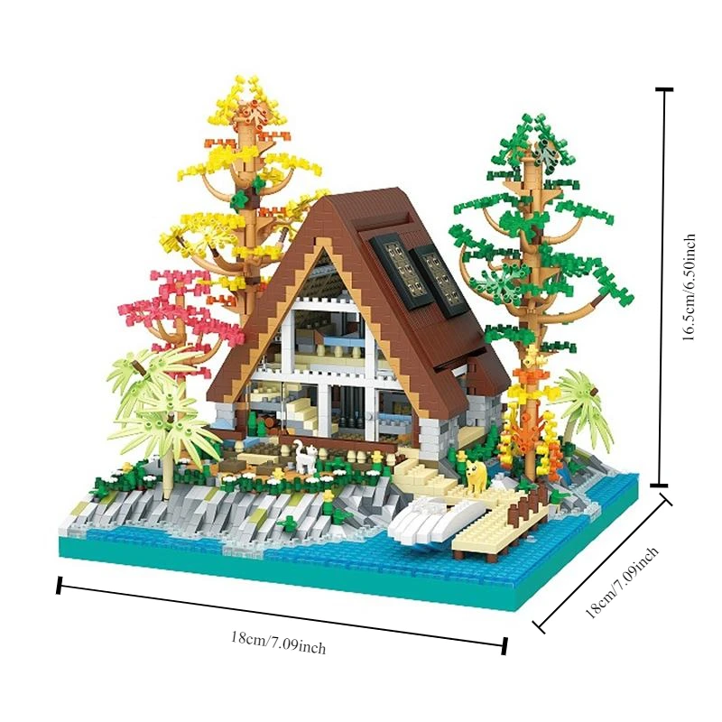 Mini Blöcke Kabine Architektur Blumen haus Kuchen Café Gebäude Ziegel DIY Spielzeug für Jungen Geschenk Mädchen Geschenk Neujahr