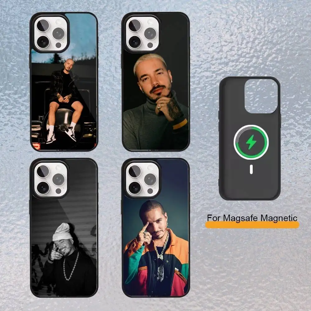 

J B-Balvin Phone Case for iPhone 17,16,15,14,13,12,11 Plus,Pro Max Magnetic Wireless Charging Cover