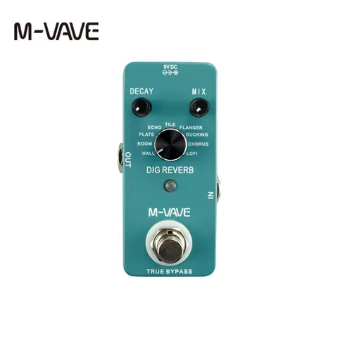 M-VAVE DIG REVERB Guitar Effect Pedal 9 Reverb Types True Bypass Full Metal Shell Guitar Parts Accessories Cuvave