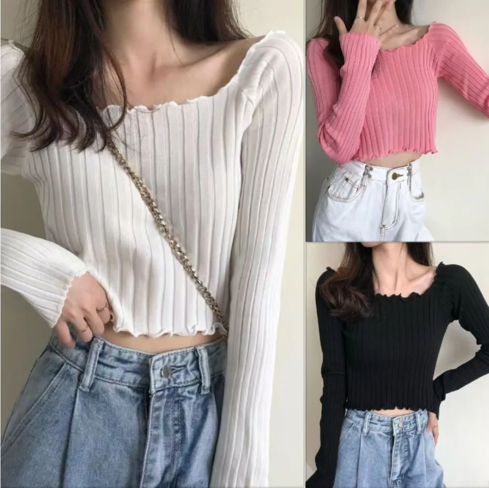 Ins ضيق متماسكة أعلى المرأة معطلة الكتف مثير سليم عارضة قاع قمم بلوزة #1