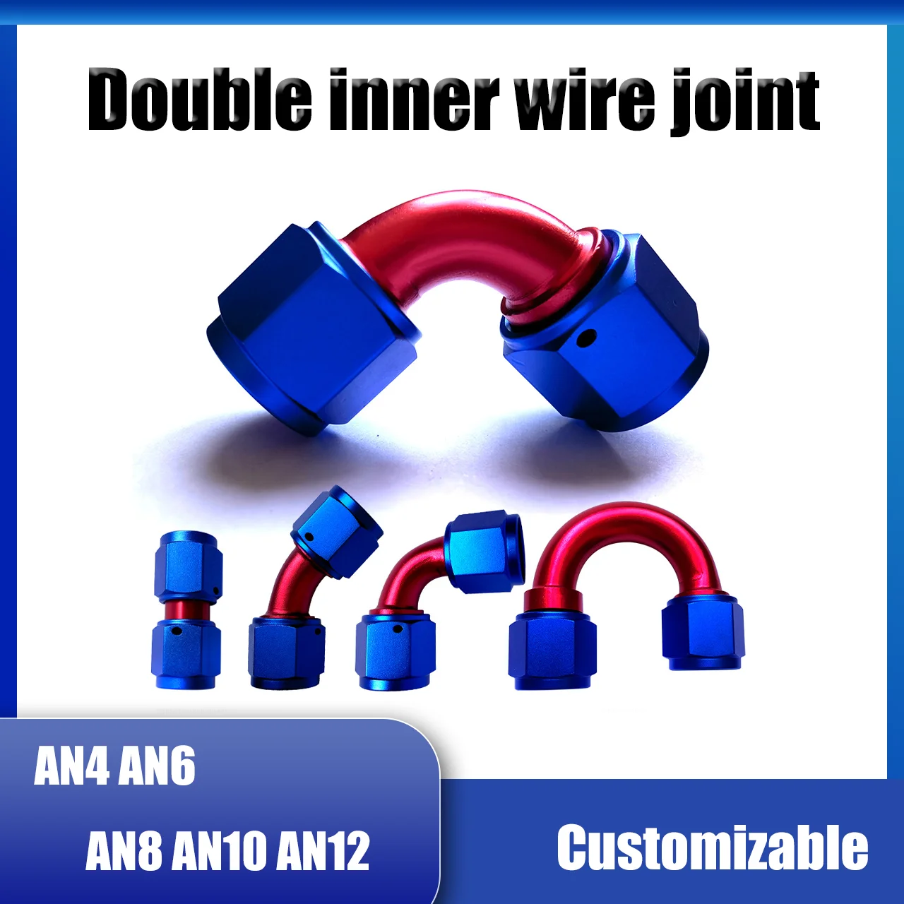 

Car modification oil pipe oil cooling double inner wire joint aluminum joint connection adapter AN4 AN6 AN8 AN10 AN12