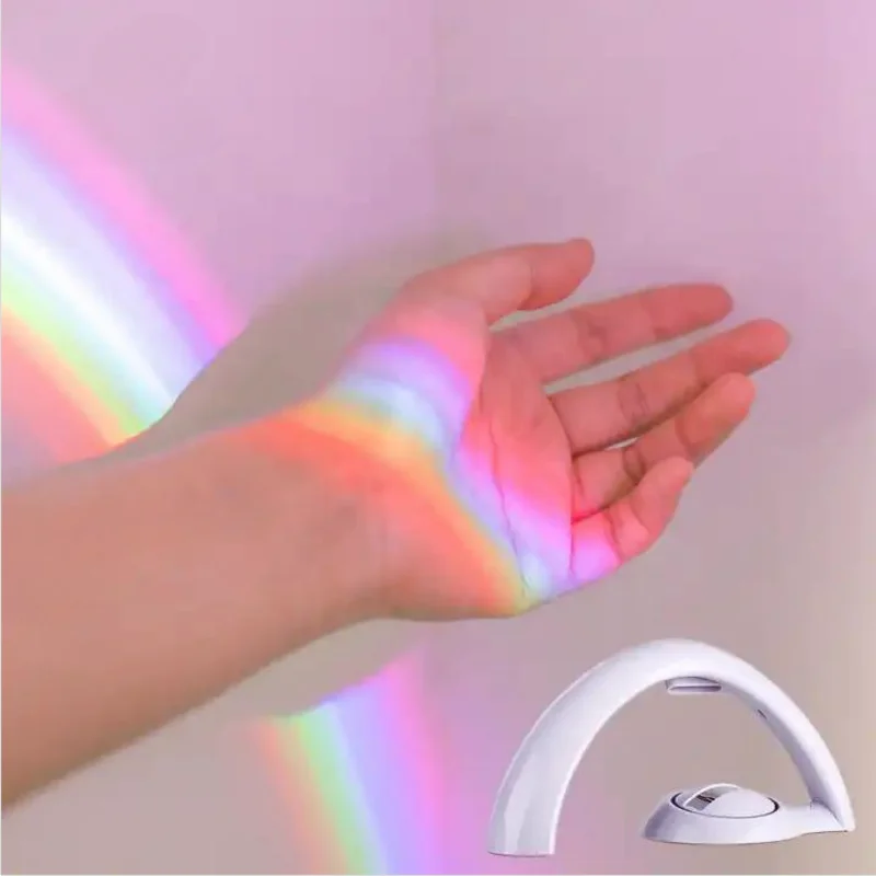 Amazing Rainbow Projector Night Light Romantic LED Night Light Couple Birthday Gift Second Generation Rainbow Projection Lamp