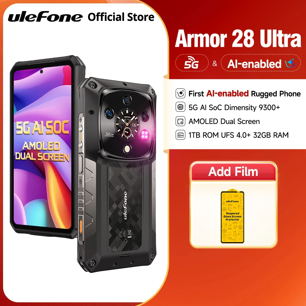 Ulefone Armor 28 Ultra 5G AI Rugged Phone 1TB ROM+32GB RAM Android