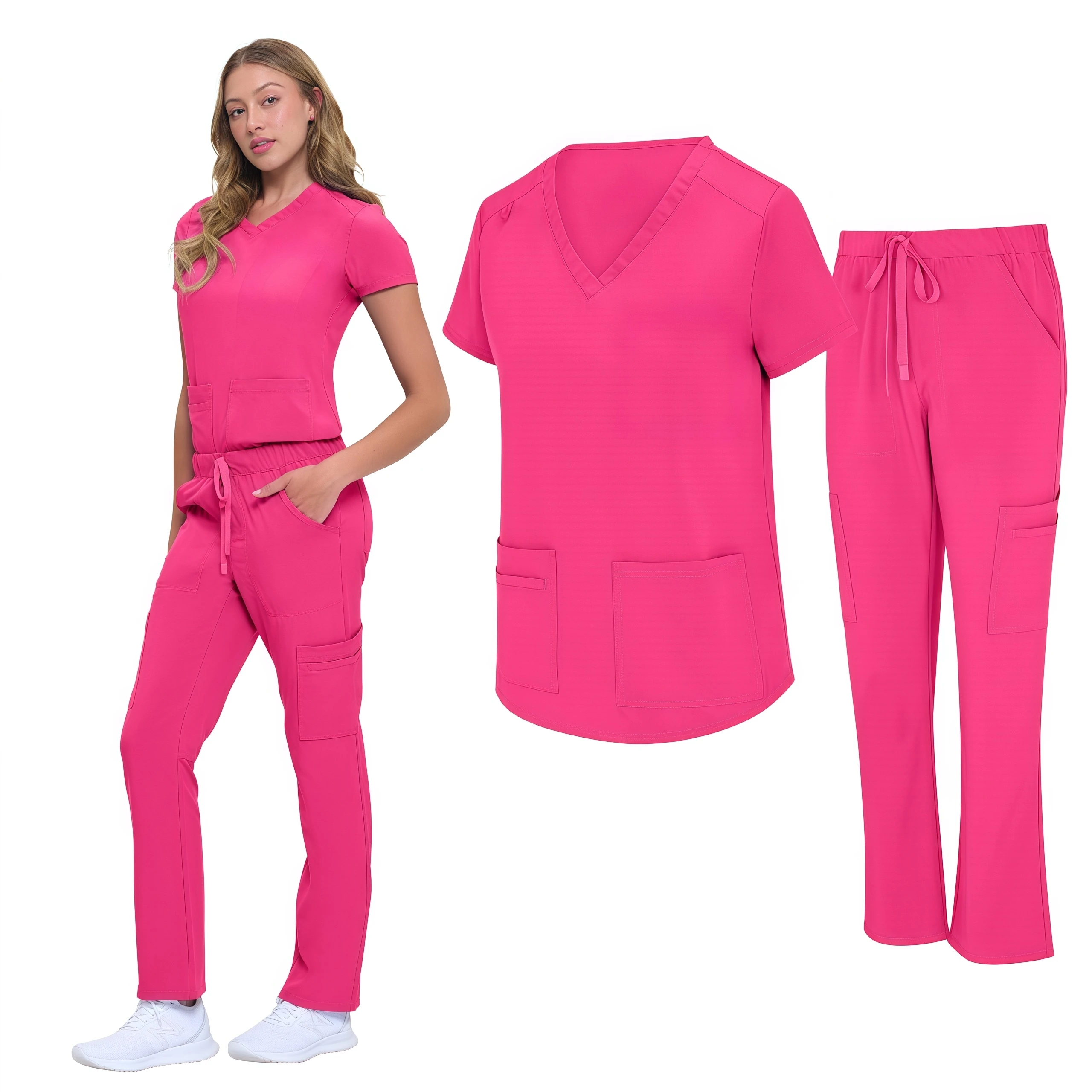 Fashion Hospital Uniforms Nurse Beauty Dental Salon Work Clothes Uniform Clinical Medical Scrubs Sets Women Doctor Surgical Gown