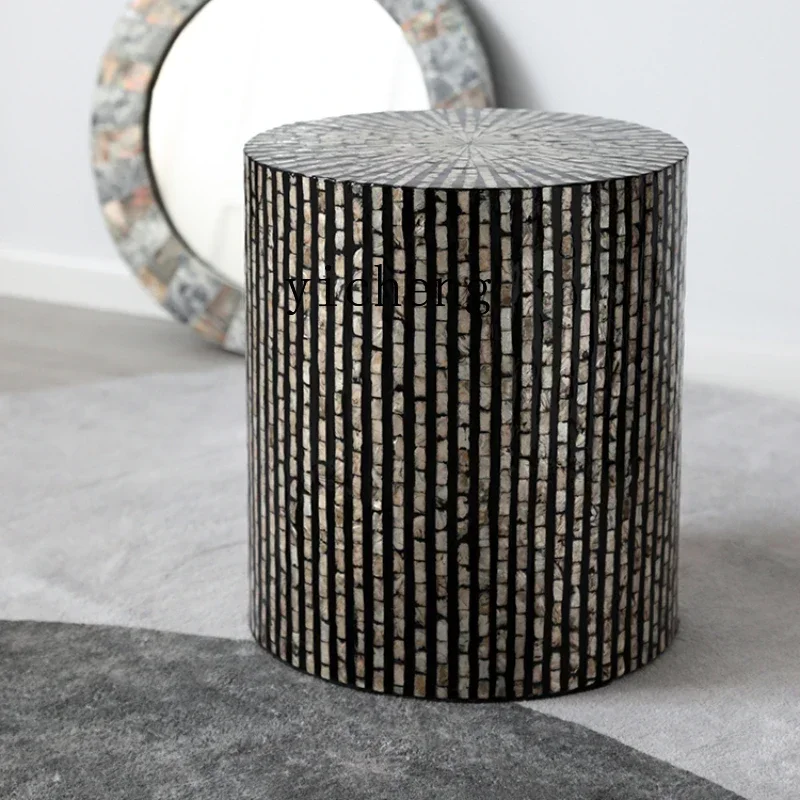 l3 Nordic shell side table living room sofa retro coffee table corner table decoration round