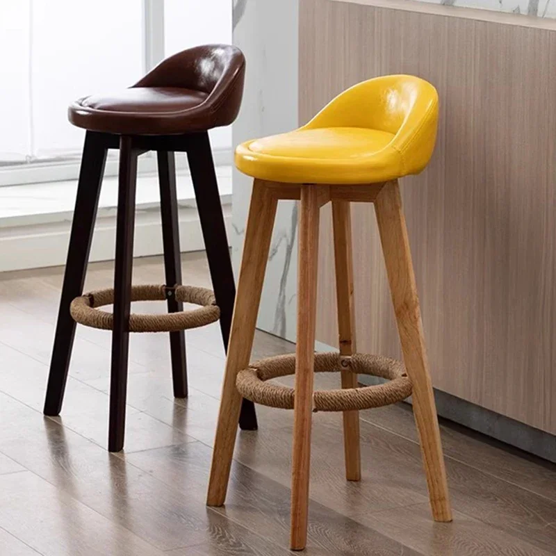 

Wooden Luxury Bar Chairs Nordic Swivel Adjustable High Stool Bar Chairs Reception Minimalist Design Bar Furniture Cadeira LLBC
