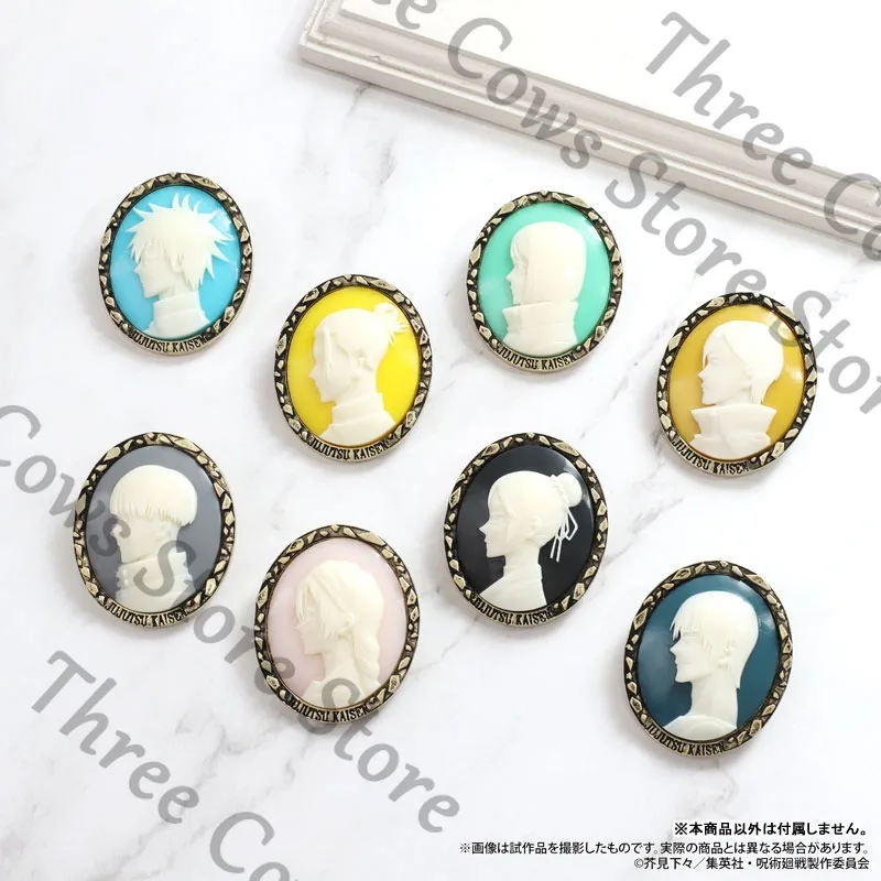 

Anime Jujutsu Kaisen Geto Suguru Kugisaki Nobara Satoru Gojo Cosplay Cartoon Oval Embossment Brooch Breastpin Badge Mascot Gift