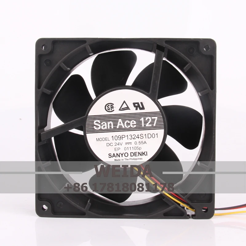 

Case Fan for SANYO 109P1324S1D01 127*127*38MM 0.55A 24V 12738 Double Ball Inverter Cooling Fan